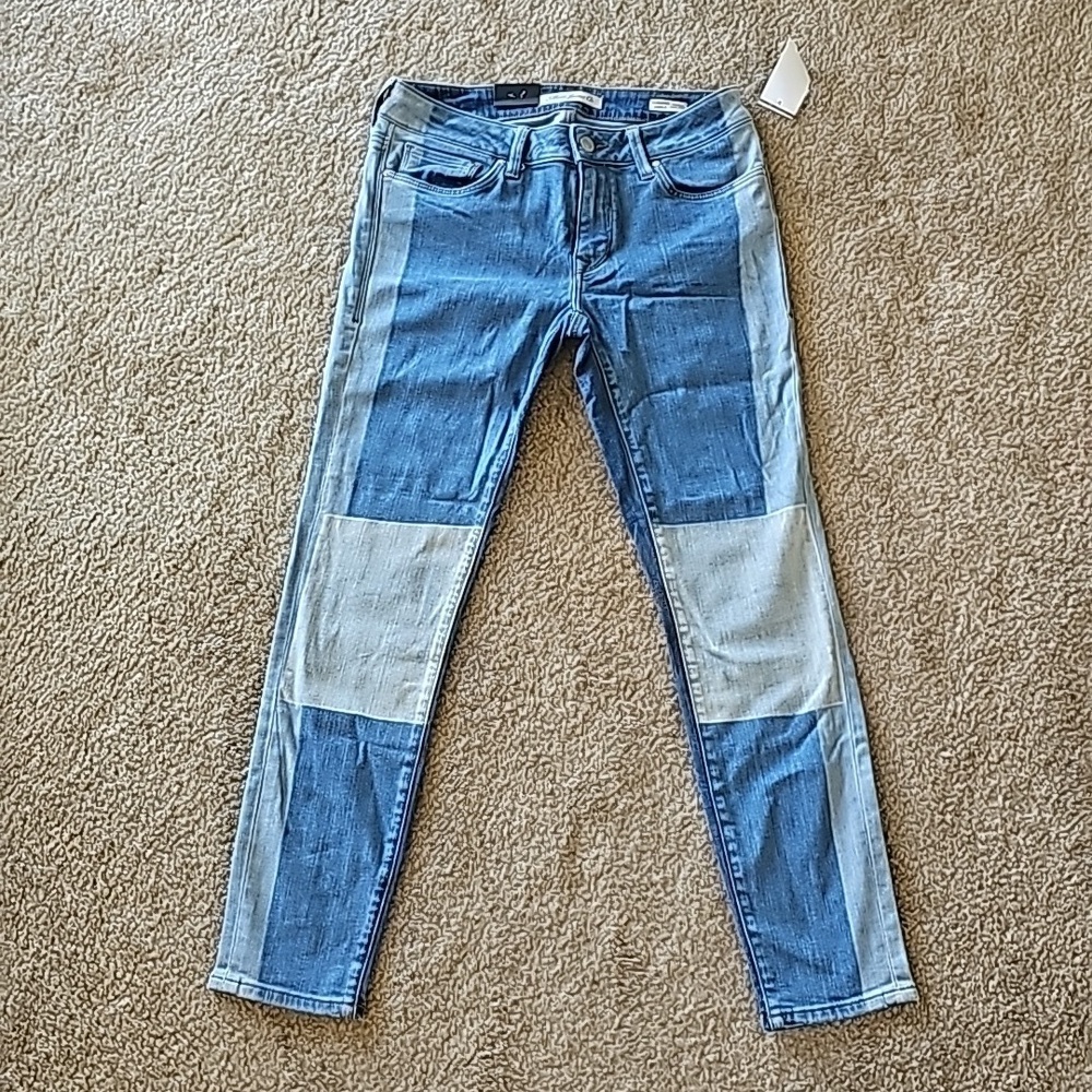 Mavi Adriana Ankle Mid Rise Super Skinny Patchwork Jeans 27